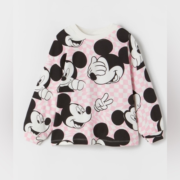Zara Girls Mickey Mouse Printed Top- Size 13-14 -NWT - Picture 1 of 3